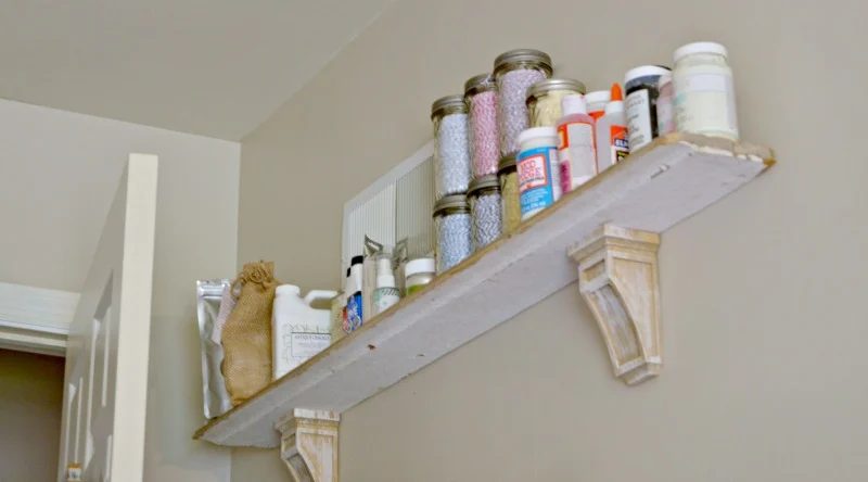 View From Desk Of Shelf