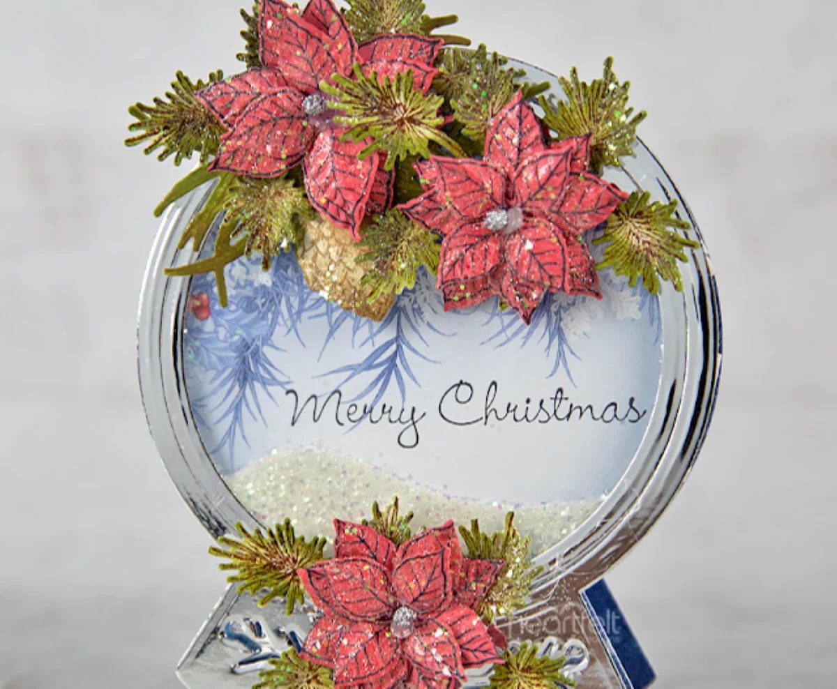 poinsettia snow globe Heartfelt Creation