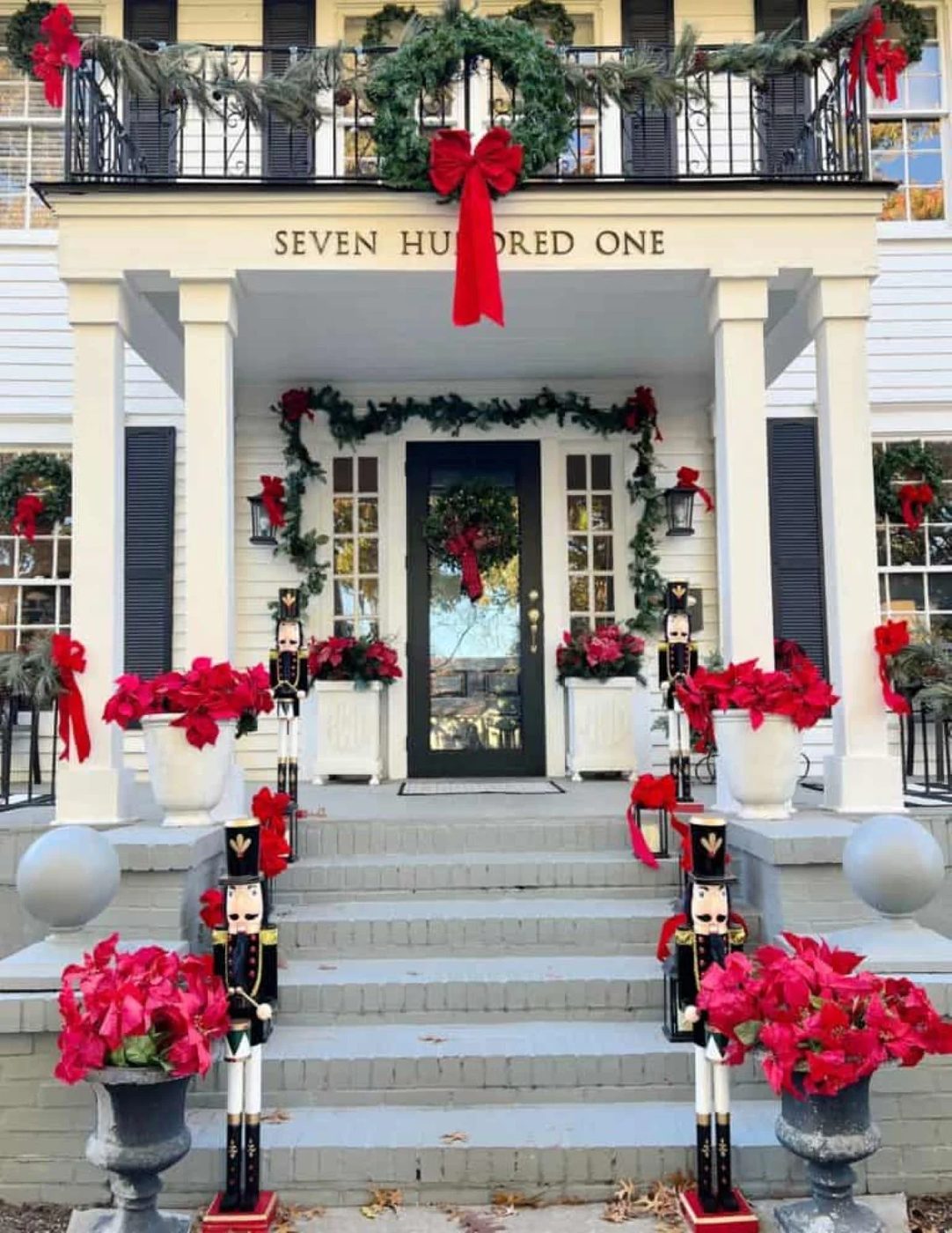 Bow And Poinsettia Outdoor Decor Thistle Wood Farms