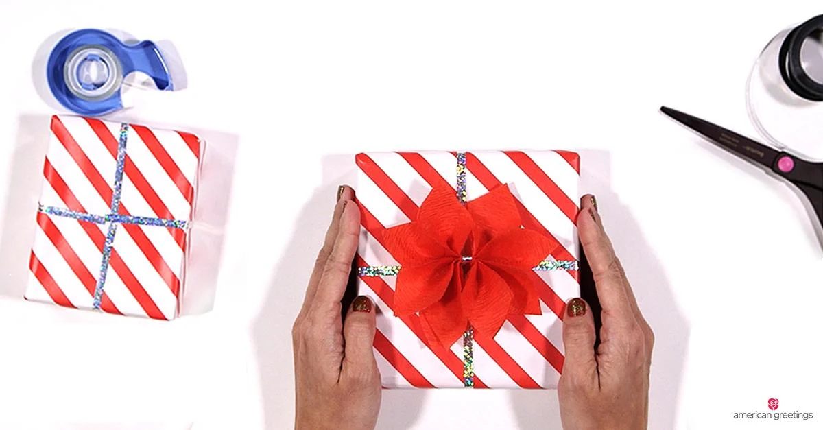 Crepe Paper Poinsettia Gift Wrap American Greetings