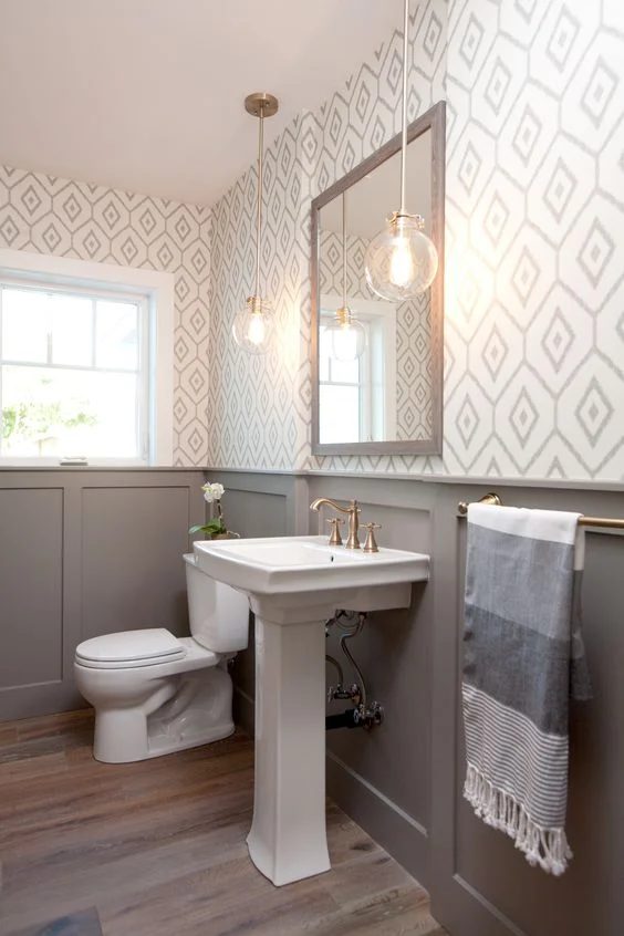 Gray and White Bath