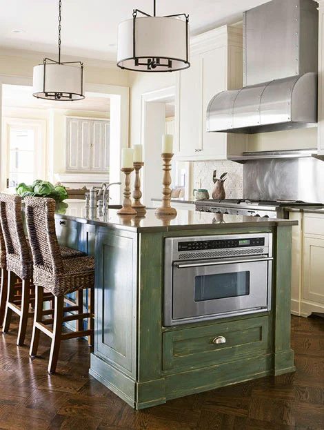 kitchen island with appliances via Home Made in Heaven