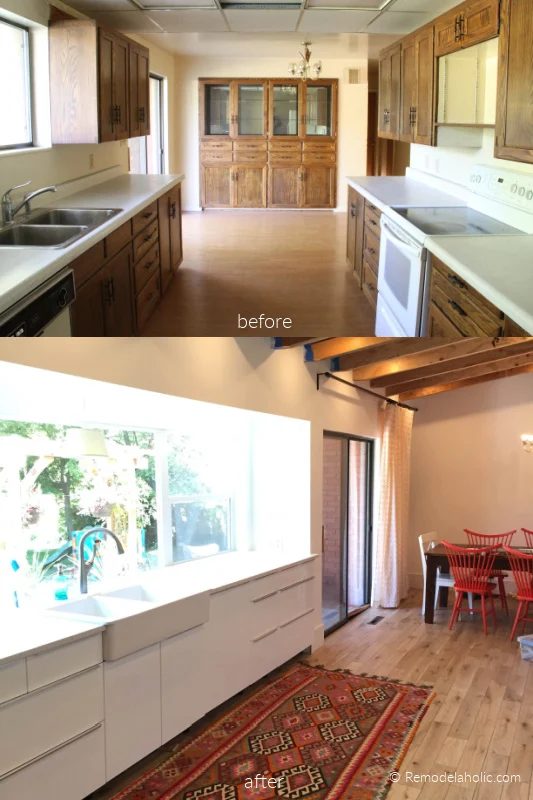 Galley Kitchen Layout Before And After Ikea Cabinets Bekob