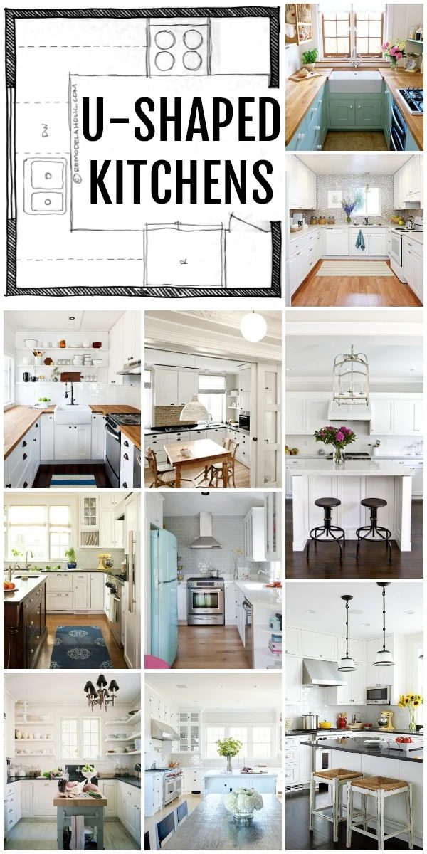 KITCHEN DESIGN | Horseshoe U-Shaped Kitchen Layouts and Floor Plans via Bekob.com
