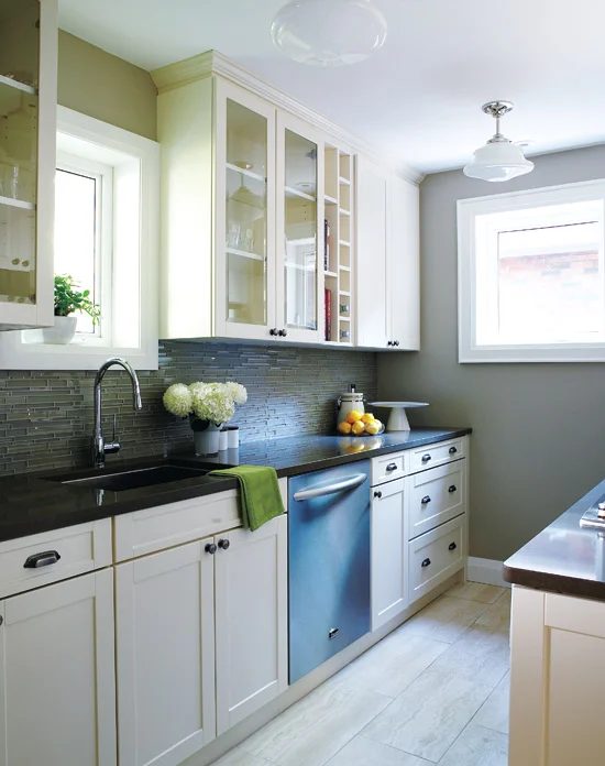 galley kitchen layout via DecorPad