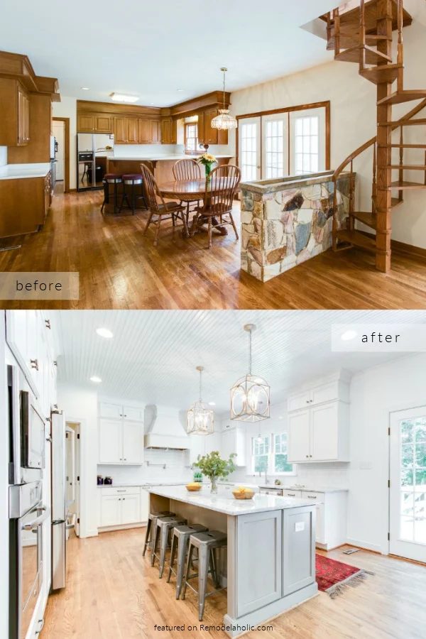 1980s Kitchen Remodel options, Brown To White Kitchen Before And After Pictures, Cobblestone On Bekob
