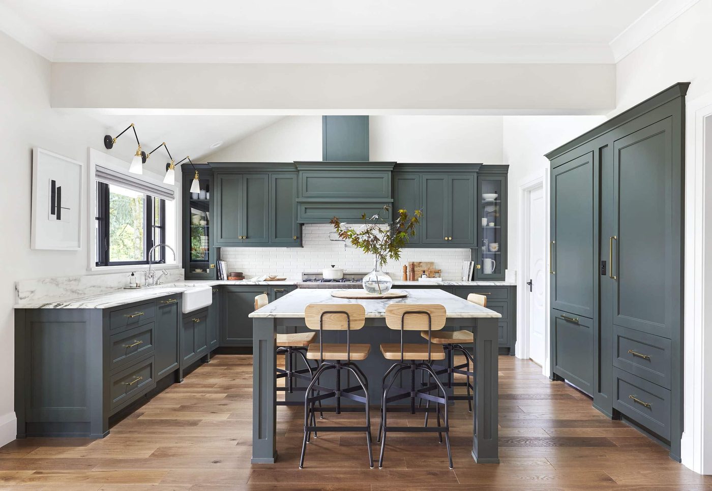 Dark Gray Green Paint Color For Kitchen Cabinets, Sherwin Williams Pewter Green, Emily Henderson Ft Bekob