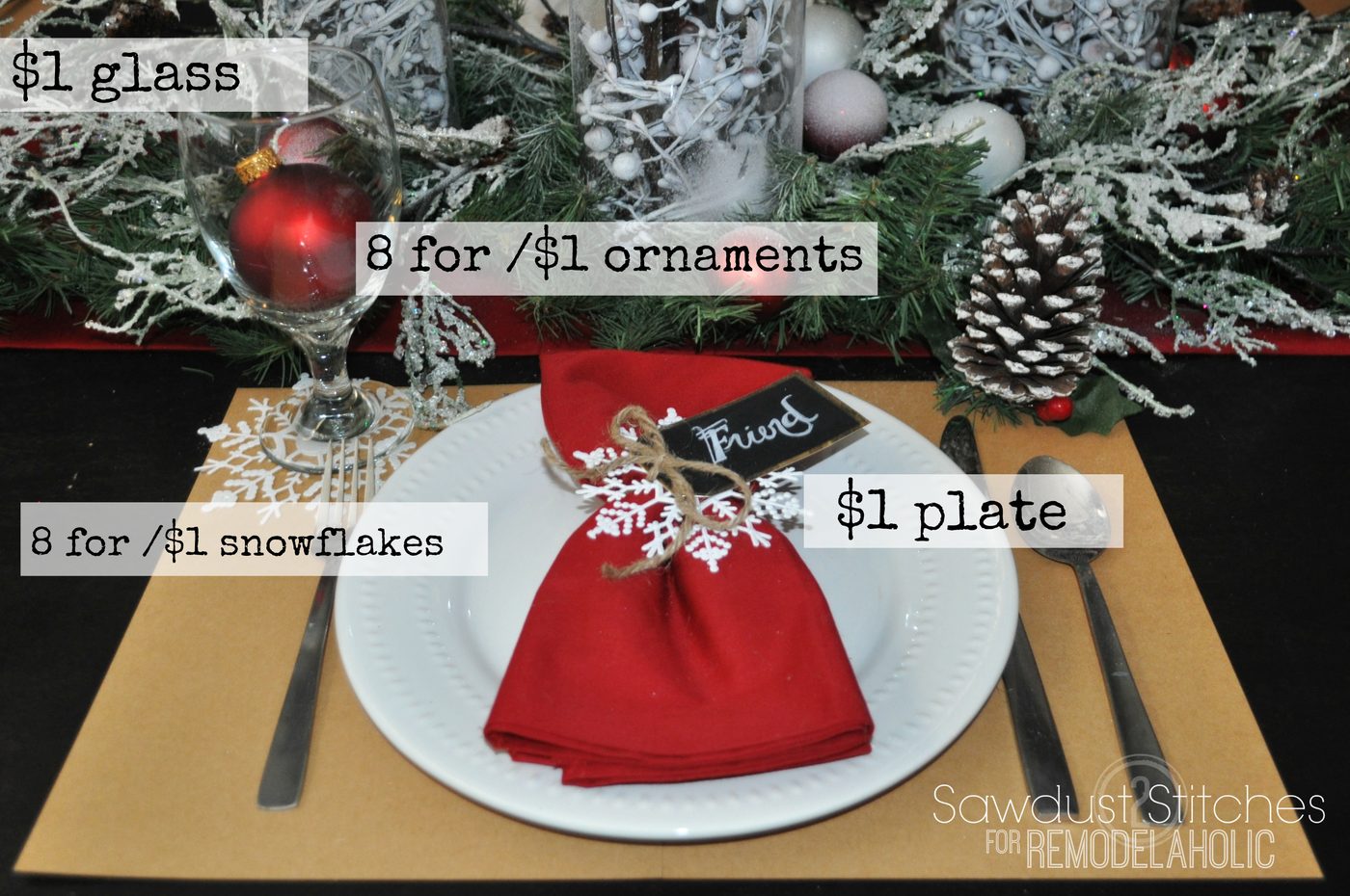 Step-by-step instructions for creating a striking holiday tablescape on a modest-cost