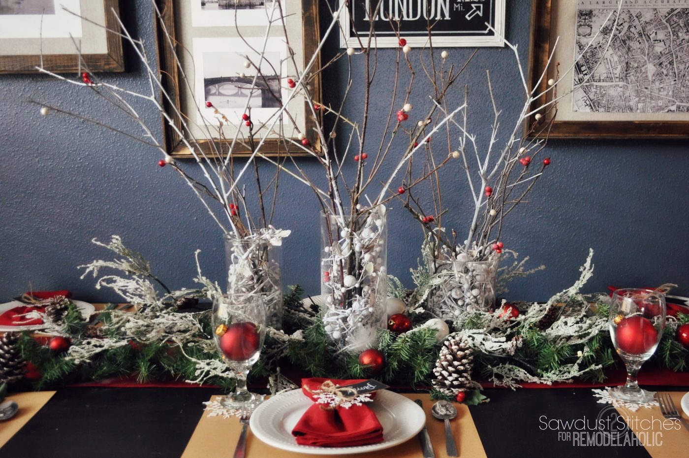 Step-by-step instructions for creating a striking holiday tablescape on a modest-cost