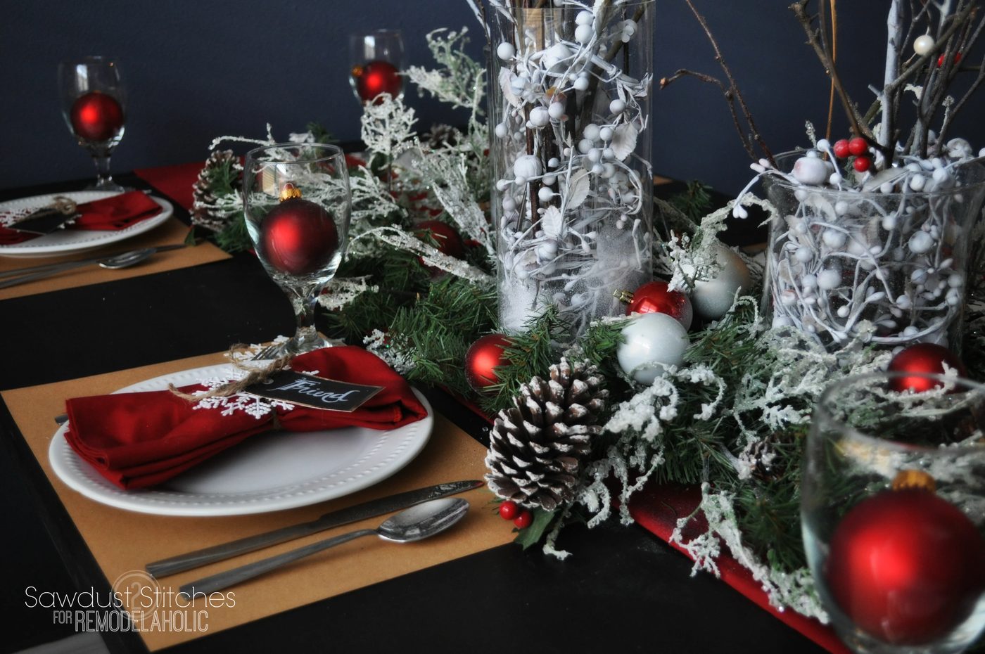 Step-by-step instructions for creating a striking holiday tablescape on a modest-cost