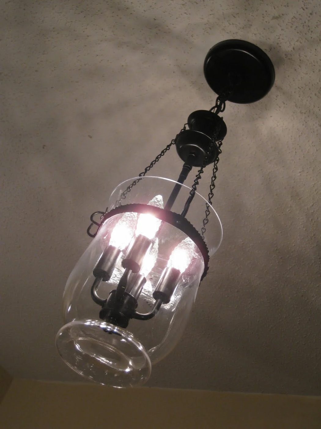 Handmade Upcycled Glass And Metal Pendant Light Pottery Barn Style, Featured On Bekob