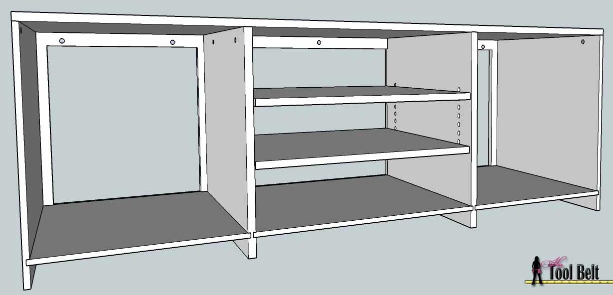media center building plans - tv console assembly 2, Her Tool Belt on Bekob