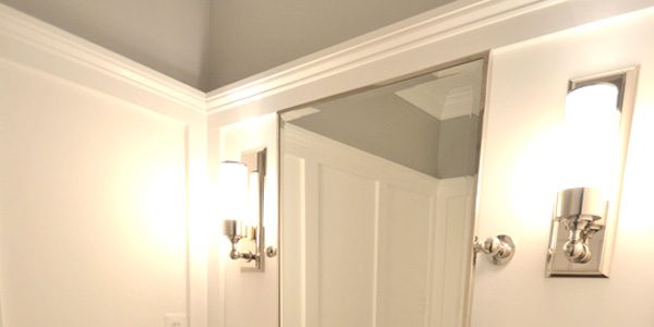 Powder Room Transformed with Molding On Walls
