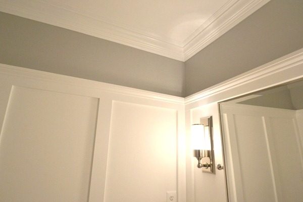 powder room transformed with molding on walls 2