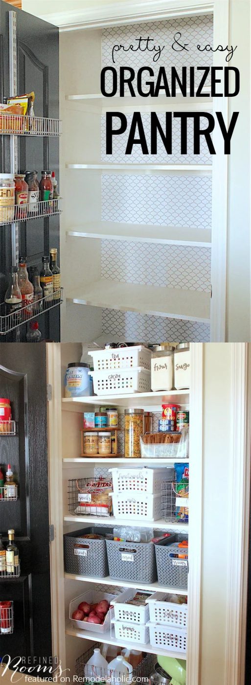Pretty And straightforward Organized Pantry Makeover @Bekob