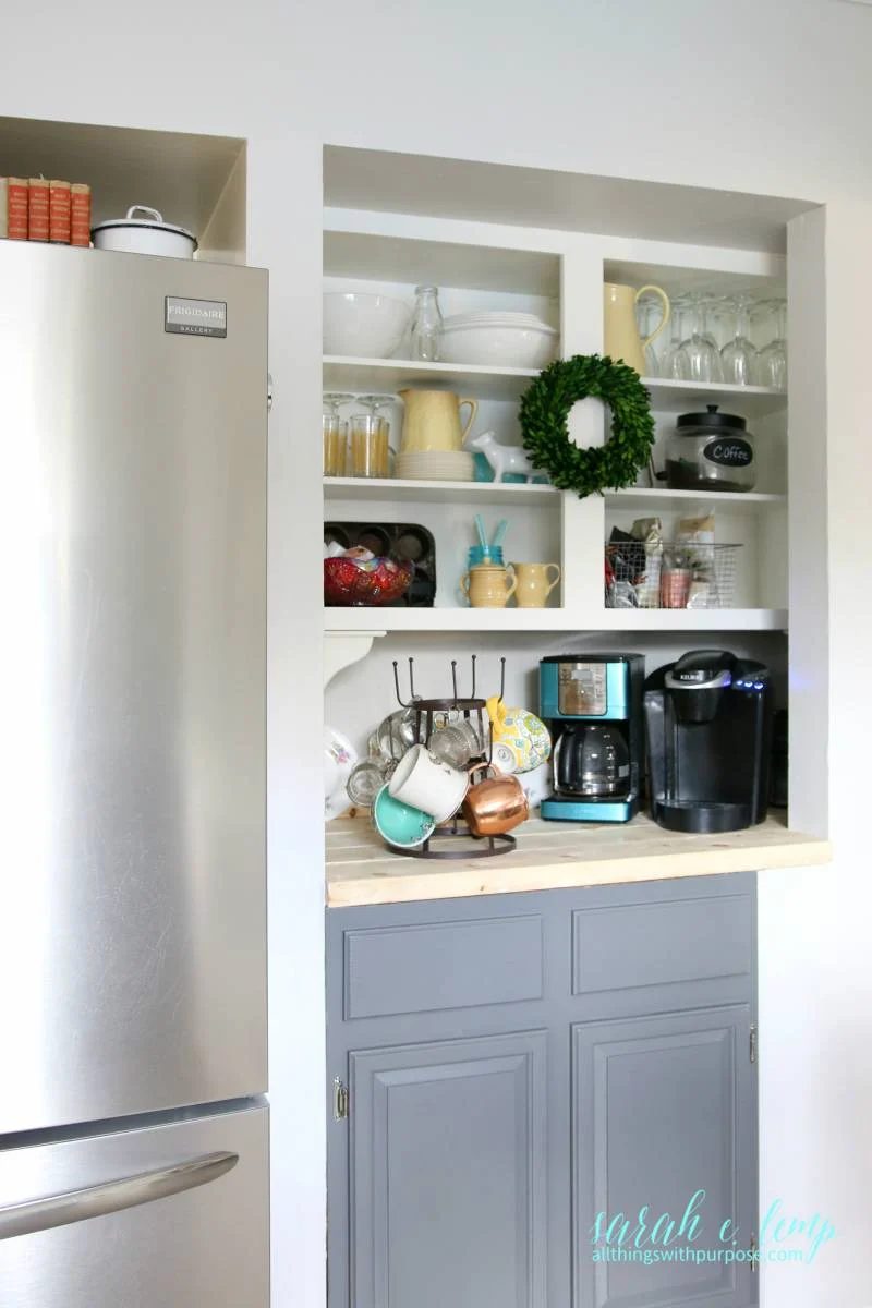 Turn A Pantry Into A Coffee Bar, All Things With Purpose Featured On @Bekob