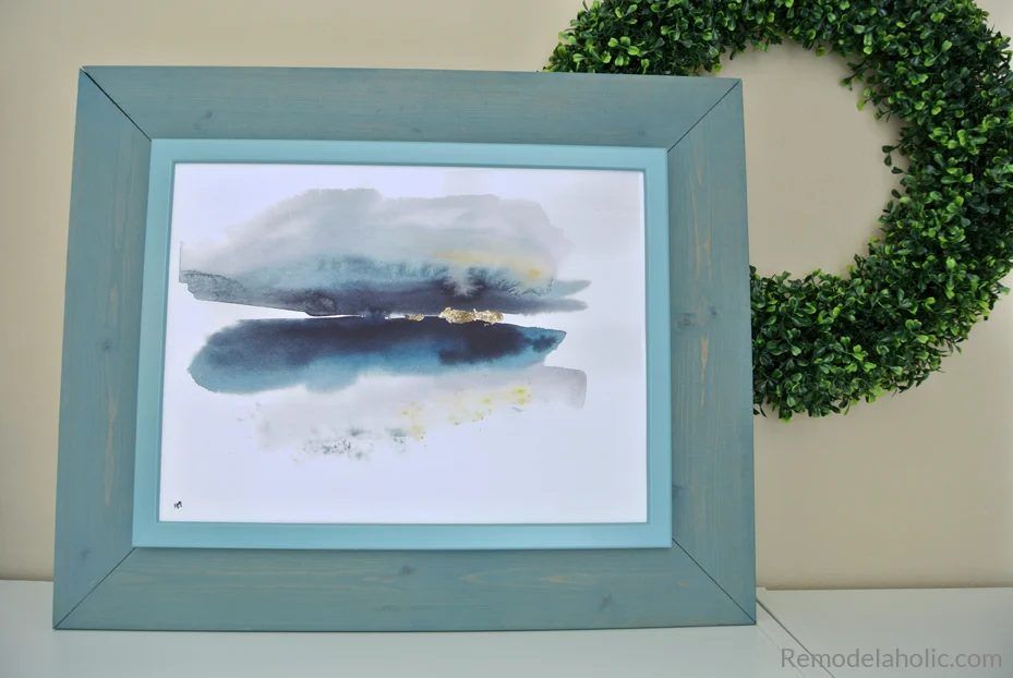 Free Printable Abstract Watercolor Seasons Set In A Handmade IKEA method Blue Frame #Bekob