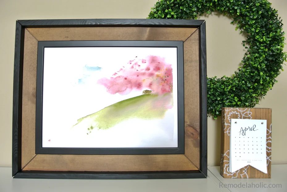 Free Printable Watercolor Seasonal Abstract For Spring In An straightforward Handmade IKEA FISKBO method Frame #Bekob