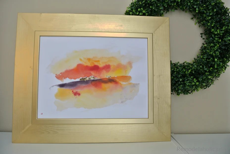 Diy Gold IKEA method Frame With Printable Autumn Seasonal Abstract Watercolor For Fall #Bekob