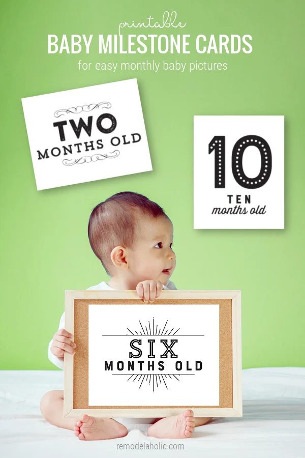 Printable Baby Milestone Cards For straightforward Weekly And Monthly Baby Pictures, Bekob