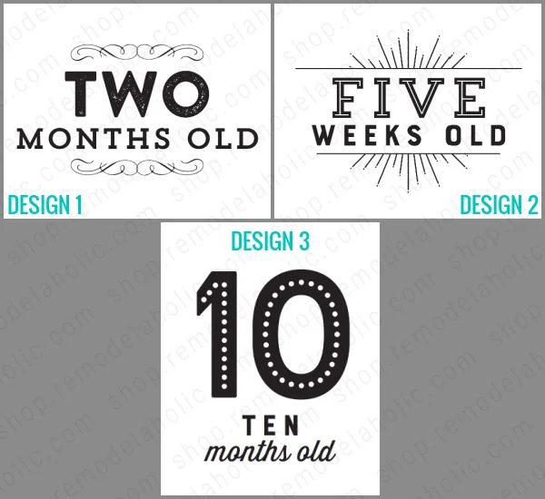 Printable Baby Milestone Card Signs For Monthly Photos Instant Download Bekob
