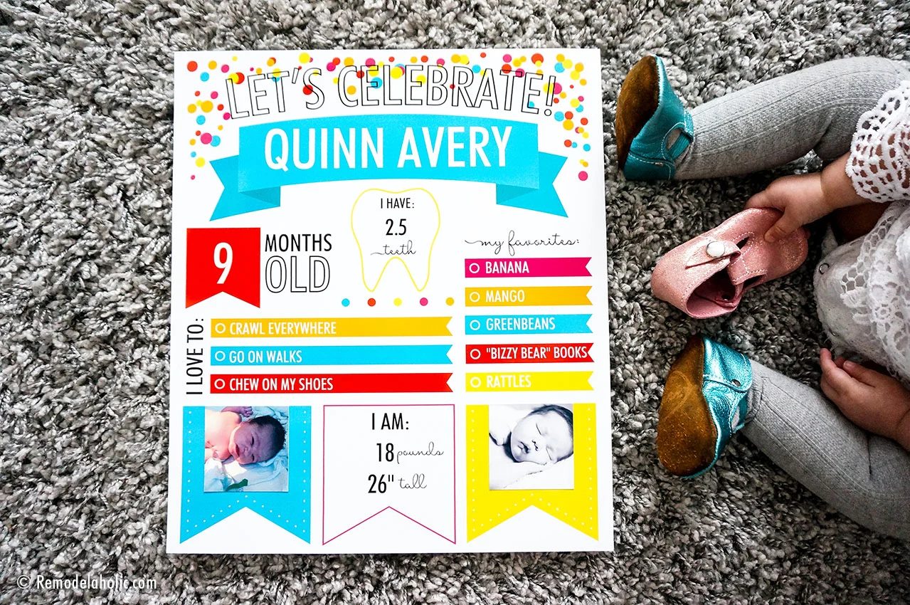 Custom Printable Monthly Baby Milestone Infographic Poster For Birthdays #Bekob (1)
