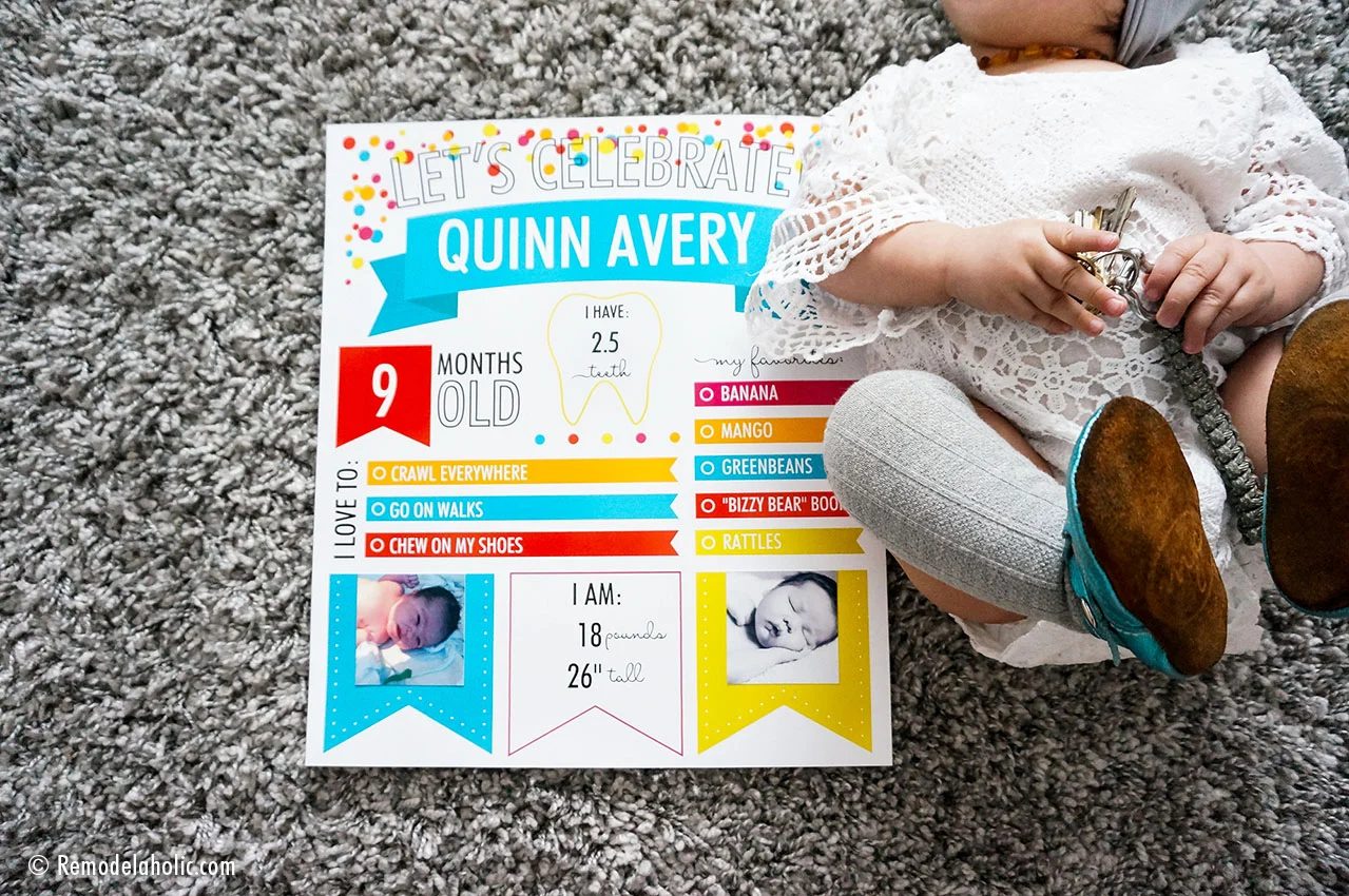 Custom Printable Monthly Baby Milestone Infographic Poster For Birthdays #Bekob