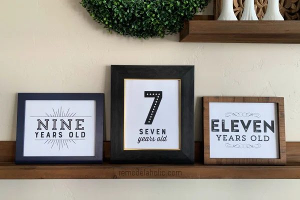 Printable Birthday Signs For Photos Or Party Decor, 3 Styles, Black And White Printables, Bekob