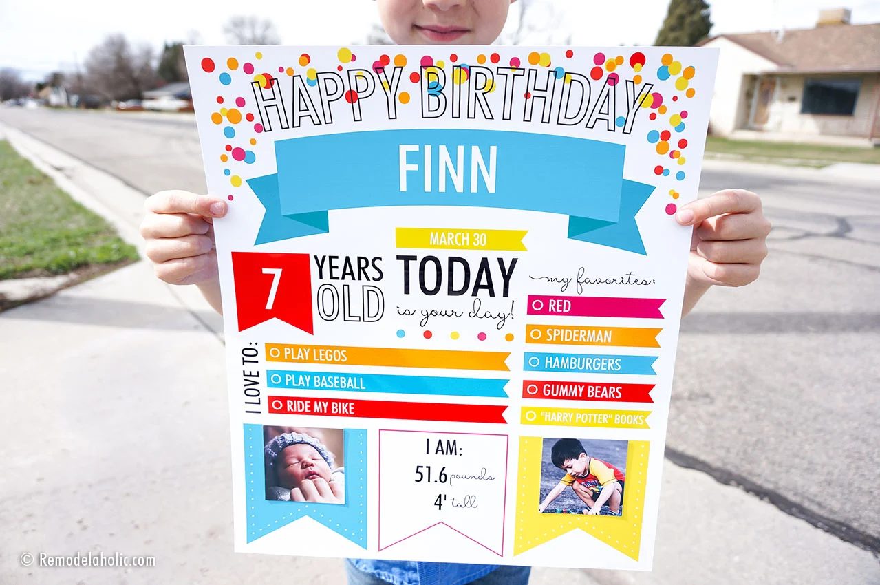 Custom Printable Infographic Birthday Poster For Kids Photo Milestones #Bekob (2)
