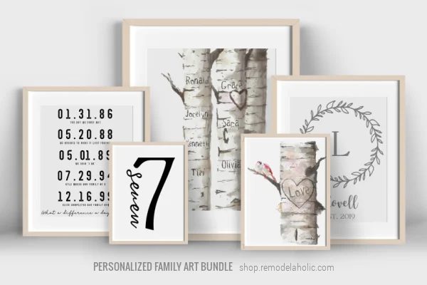 Printable Family Art Bundle Personalized Gift option For Mom Dad Or Grad, Instant Download Bekob