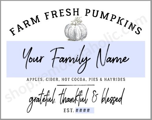 Printable Family Name Pumpkin Farm Sign #Bekob