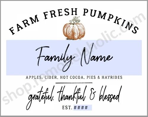 Printable Family Name Pumpkin Patch Sign #Bekob