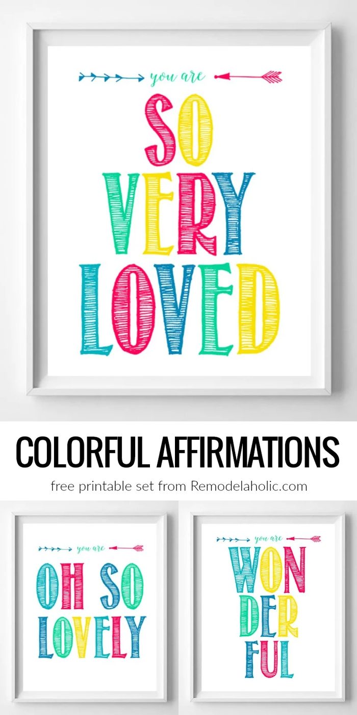 Colorful Affirmation Inspirational Printable Set @Bekob