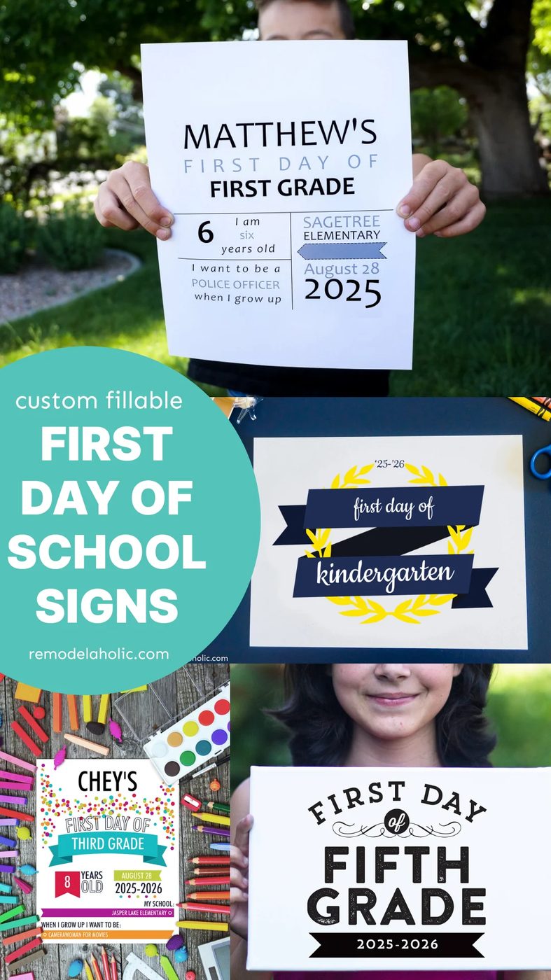Editable First Day Of School Signs Infographic Bekob