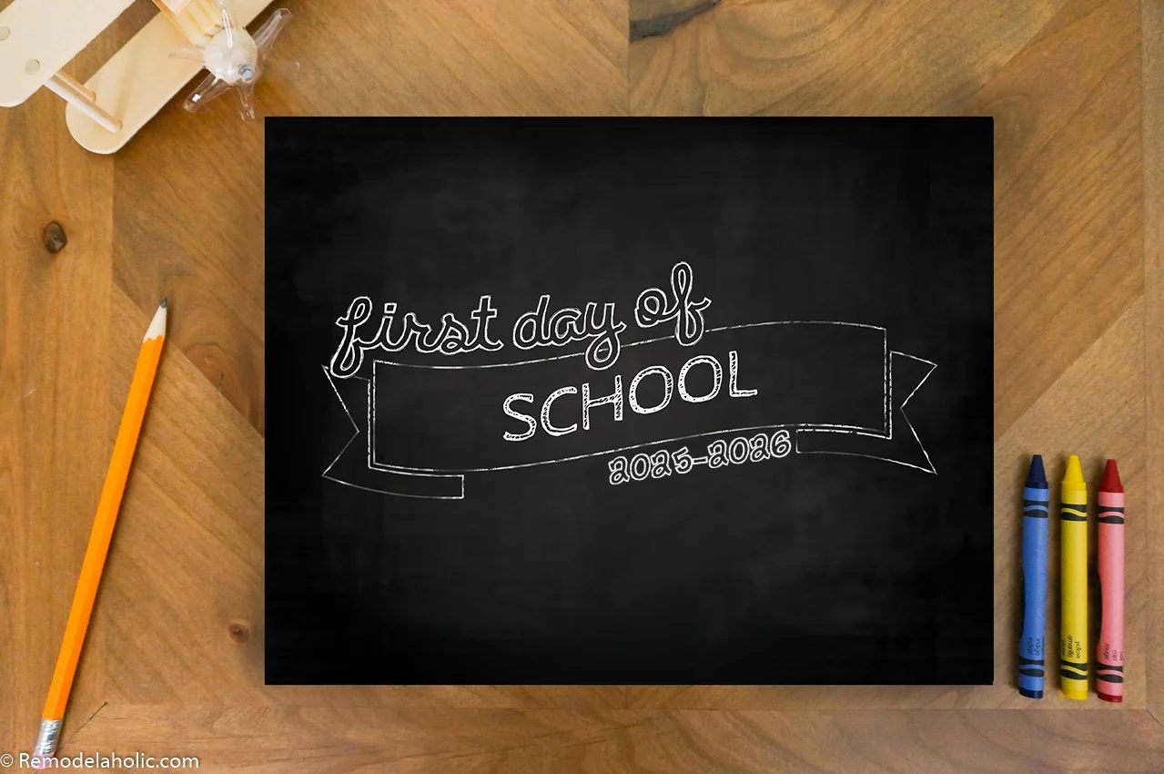 Printable First Day Of School Signs With Grades 2025 2026 Chalkboard Bekob