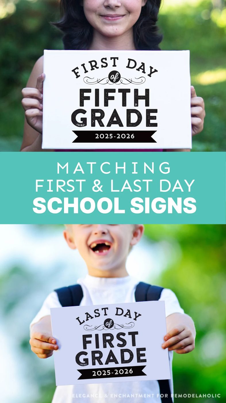 Matching First And Last Day School Printable Photo Signs Bekob
