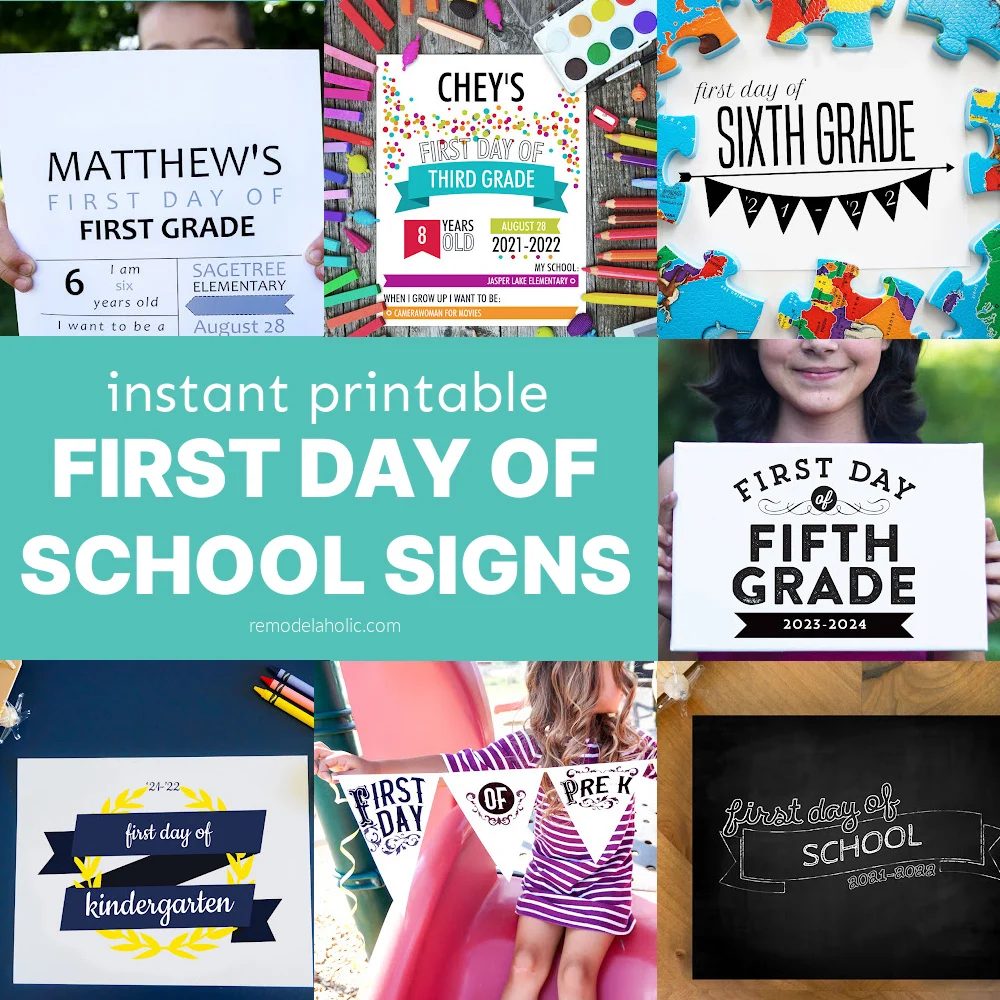 First Day Of School Signs 7 Printable Designs Editable Year Options 2023 2024 Bekob
