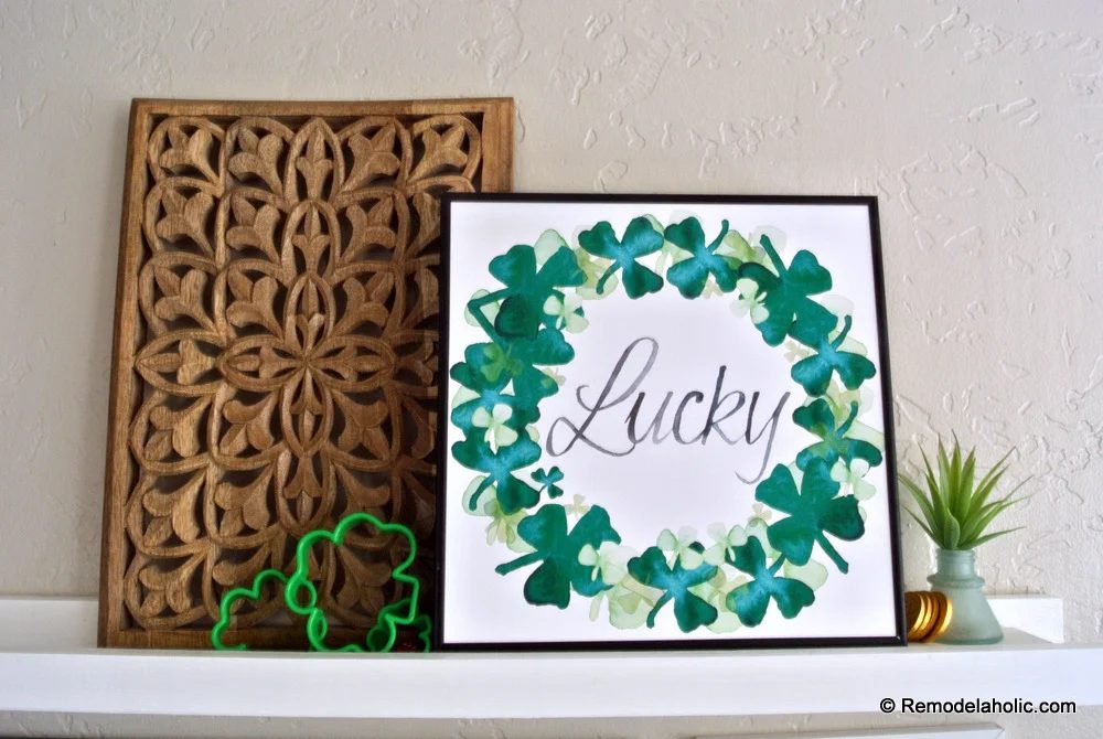 Printable Seasonal Art Set For straightforward Home Decor Green Shamrock Watercolor Clover Wreath For St Patrick's Day #Bekob