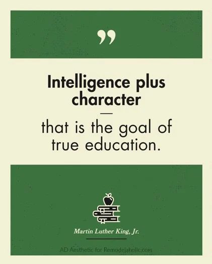 True Education Quote Martin Luther King Jr Printable Quote Green Wall Art, AD Aesthetic For Bekob