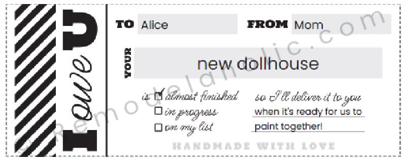 Printable IOU Coupon Free Digital Download For Handmade Gifts Or Experiences Or A Gift That Is Lost In The Mail Bekob