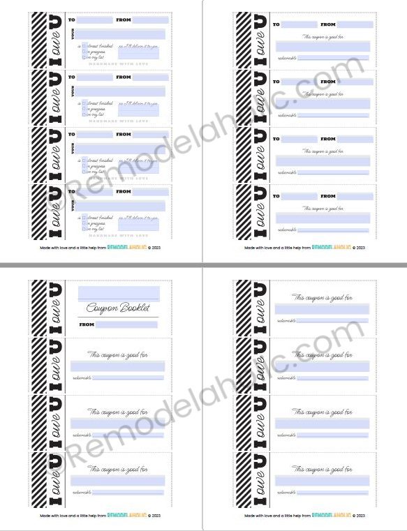 Free Printable Iou Blank Gift Coupon Customizable PDF Digital Download Bekob