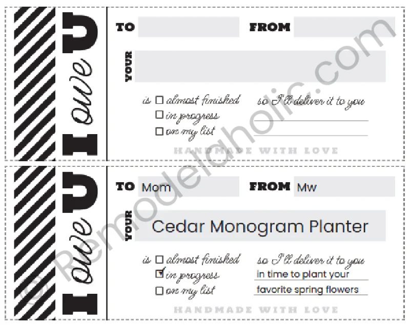 Customizable Printable IOU Coupon For A Handmade Gift That Isnt Finished Yet Bekob