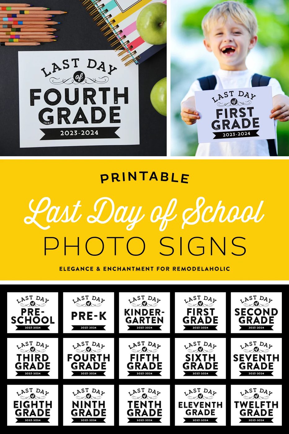 straightforward Printable Last Day Of School Signs For Photos Elegance And Enchantment For Bekob Vertical