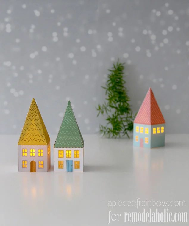 Printable Mini House Luminaries | A Piece of Rainbow for @Bekob