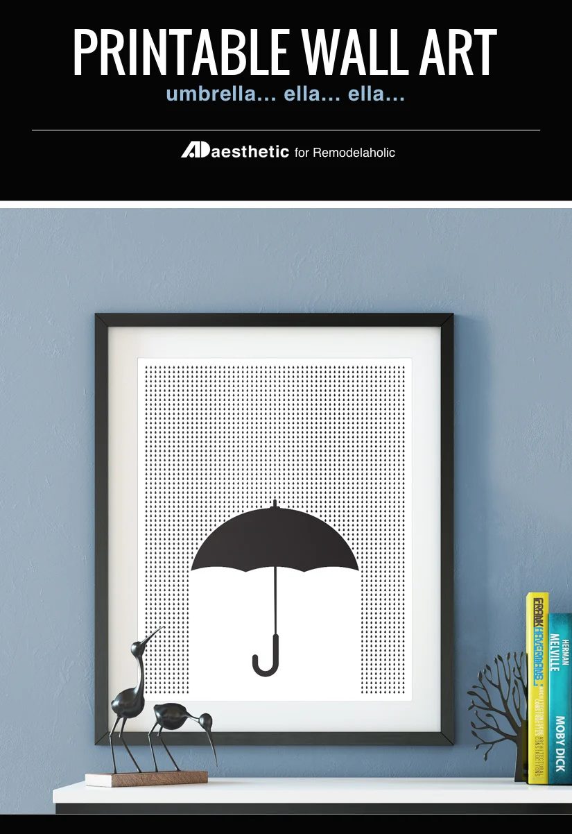 Spring Umbrella Printable Wall Art Black And White Gallery Wall, AD Aesthetic For Bekob