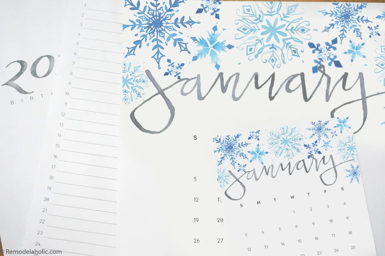 Watercolor Monthly Calendar Printable #Bekob