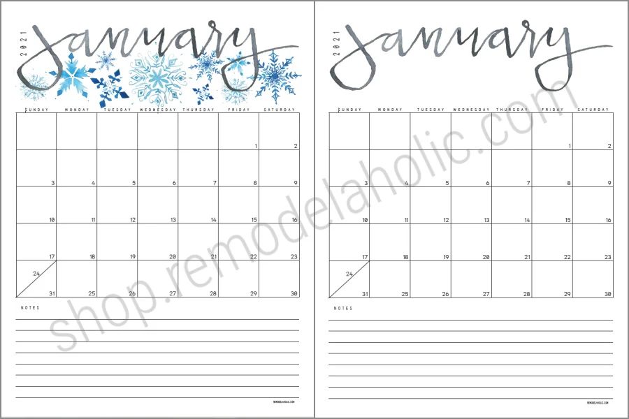 2022 Monthly Grid Calendar Watercolor Or Modern Black #Bekob