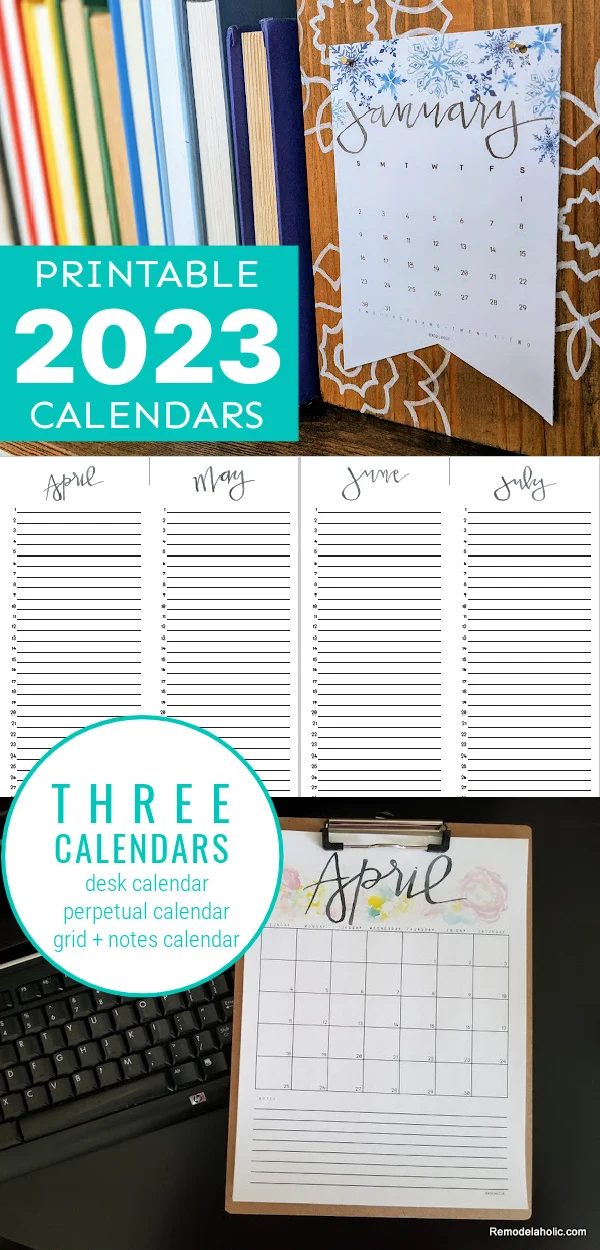 Printable 2023 Calendar Set Free Sample Desk Calendar Birthday Calendar Monthly Calendar With Notes Bekob 1