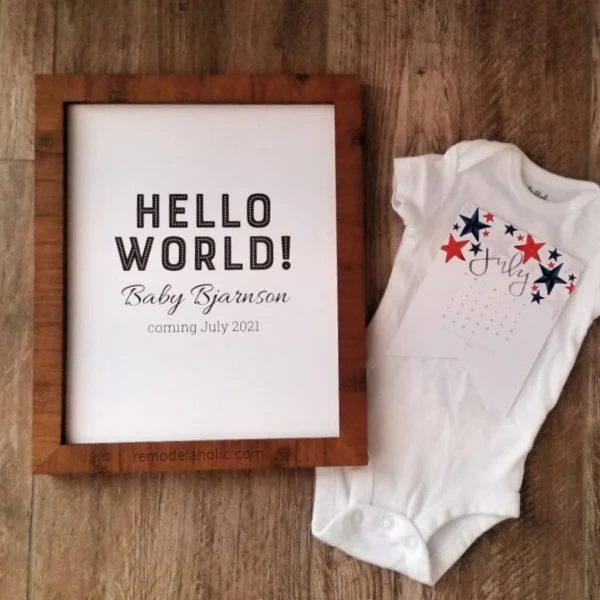 Hello World Printable Pregnancy Announcement PDF And Calendar #Bekob