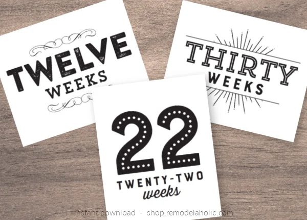 Printable Pregnancy Announcement And Milestone Cards, 3 Styles, Instant Download Bekob